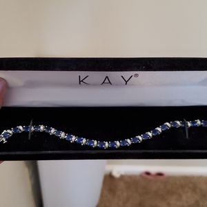 Real sapphire and silver bracelet